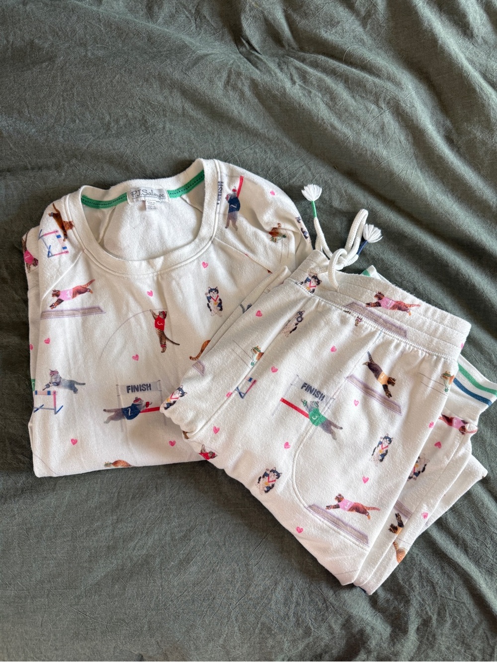 PJ Salvage Catletics Cat Print Long Sleeve Set